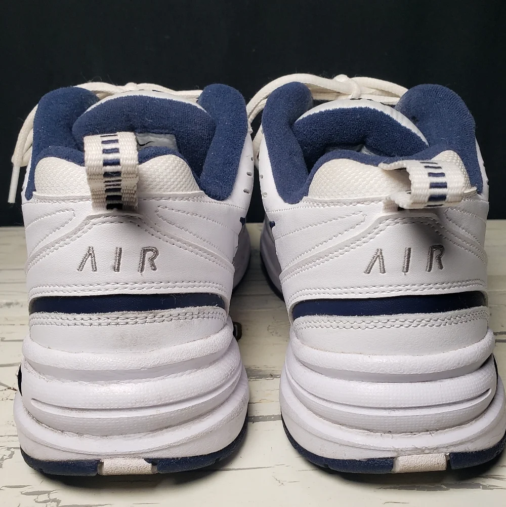 Nike Air Monarch (style 415445-102) in White/ Navy Blue Men's size 10 - Picture 6 of 15
